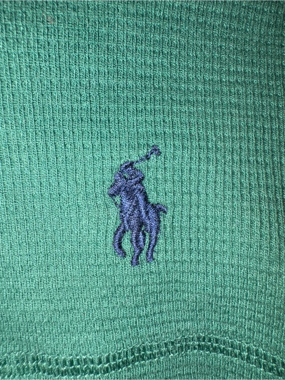 Polo Ralph Lauren Men Size Large Forest Green Waffle Knit Sleepwear Thermal Top